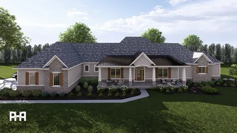 The Cottonwood house plan, exterior view 5